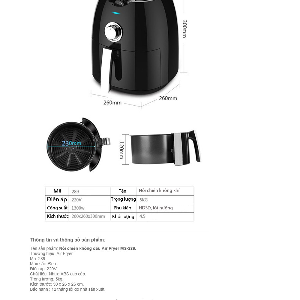 Nồi chiên không dầu MSX-289